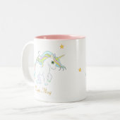かわいいマジックユニコーンと星 ツートーンマグカップ (正面左)
