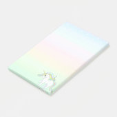 かわいいマジックユニコーンの淡い色の付箋ノート ポストイット (アングル)