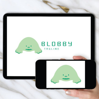 かわいいマスコットキャラクターのブランド ロゴダウンロードBlob 招待状