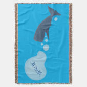 かわいいマッコウクジラが泡を吹く漫画 スローブランケット (正面縦)