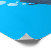 かわいいマッコウクジラが泡を吹く漫画 ポスター (角)