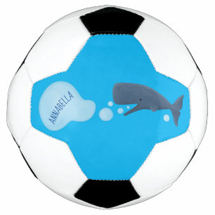 かわいいマッコウクジラの泡吹きキャラクター サッカーボール