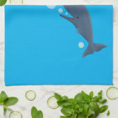 かわいいマッコウジ吹ェールの泡の漫画 キッチンタオル (折り畳み)