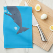 かわいいマッコウジ吹ェールの泡の漫画 キッチンタオル (四つ折り)