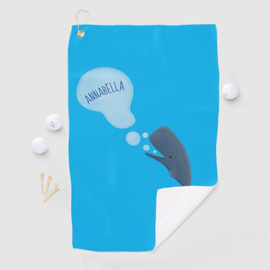 かわいいマッコウジ吹ェールの泡の漫画 ゴルフタオル (インサイチュ)