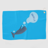 かわいいマッコウジ吹ェールの泡の漫画 ゴルフタオル (横)