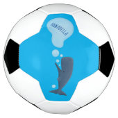 かわいいマッコウジ吹ェールの泡の漫画 サッカーボール (回転)