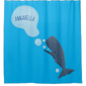 かわいいマッコウジ吹ェールの泡の漫画 シャワーカーテン (正面)