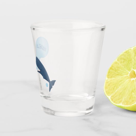 かわいいマッコウジ吹ェールの泡の漫画 ショットグラス (右)