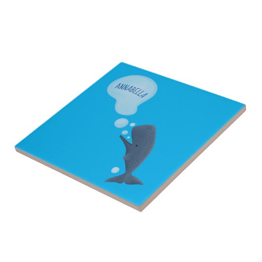 かわいいマッコウジ吹ェールの泡の漫画 タイル (側面)