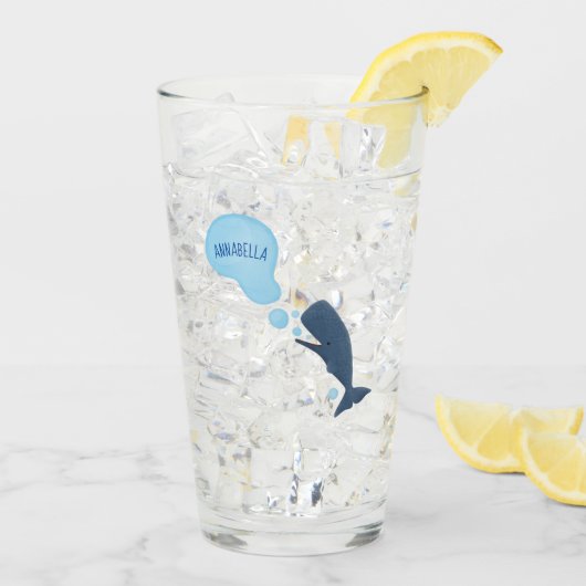 かわいいマッコウジ吹ェールの泡の漫画 タンブラーグラス (アイス裏面)