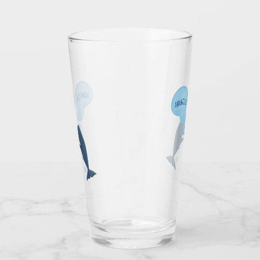 かわいいマッコウジ吹ェールの泡の漫画 タンブラーグラス (右)