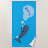 かわいいマッコウジ吹ェールの泡の漫画 ビーチタオル (正面)