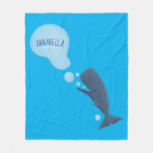 かわいいマッコウジ吹ェールの泡の漫画 フリースブランケット (正面)