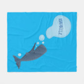 かわいいマッコウジ吹ェールの泡の漫画 フリースブランケット (正面(横))