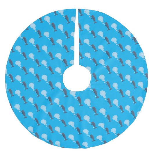 かわいいマッコウジ吹ェールの泡の漫画 ブラッシュドポリエステルツリースカート (正面)