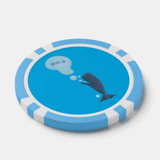 かわいいマッコウジ吹ェールの泡の漫画 ポーカーチップ (シングル)