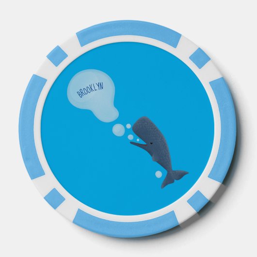 かわいいマッコウジ吹ェールの泡の漫画 ポーカーチップ (裏面)