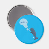 かわいいマッコウジ吹ェールの泡の漫画 マグネット (正面/裏面)