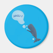 かわいいマッコウジ吹ェールの泡の漫画 マグネット (正面)