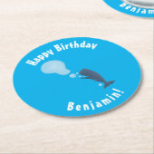 かわいいマッコウジ吹ェールの泡の漫画 ラウンドペーパーコースター (アングル)