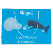 かわいいマッコウジ吹ェールの泡の漫画 ラージペーパーバッグ (裏面)