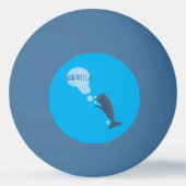 かわいいマッコウジ吹ェールの泡の漫画 卓球ボール (裏面)