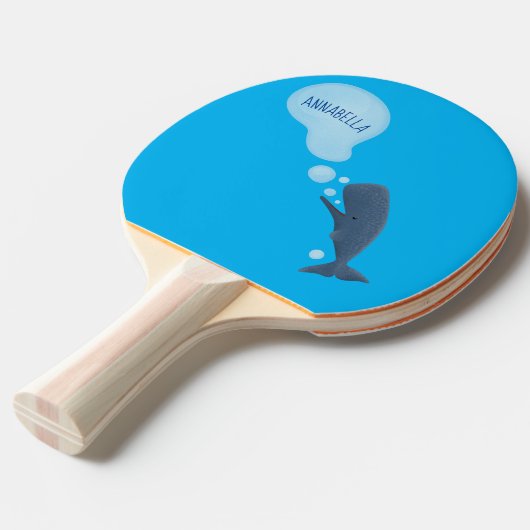 かわいいマッコウジ吹ェールの泡の漫画 卓球ラケット (正面アングル)