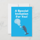 かわいいマッコウジ吹ェールの泡の漫画 招待状 (裏面)