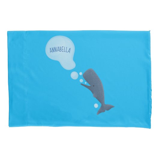 かわいいマッコウジ吹ェールの泡の漫画 枕カバー (正面)