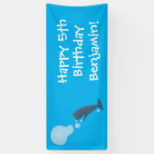 かわいいマッコウジ吹ェールの泡の漫画 横断幕 (縦)