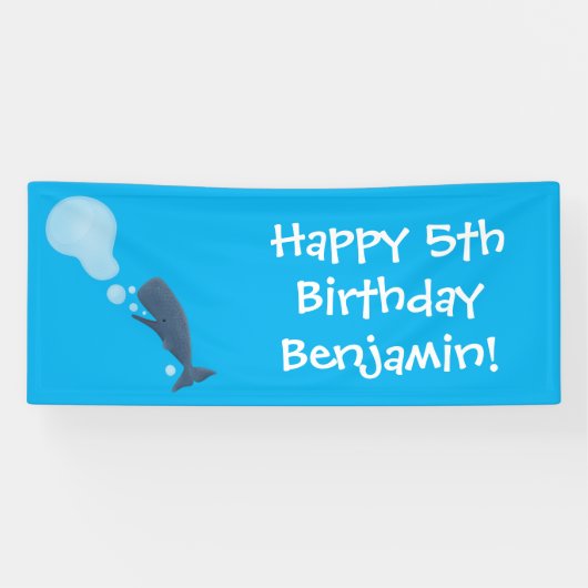 かわいいマッコウジ吹ェールの泡の漫画 横断幕 (横)