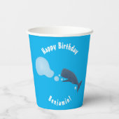 かわいいマッコウジ吹ェールの泡の漫画 紙コップ (裏面)