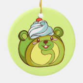 かわいいマッチャスイスベ転がアーケーキ セラミックオーナメント (裏面)