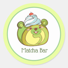 かわいいマッチャスイスベ転がアーケーキ ラウンドシール