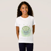 かわいいマッチャラテハートキッズTシャツ Tシャツ (正面フル)