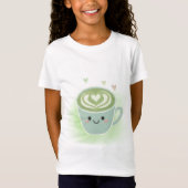 かわいいマッチャラテハートキッズTシャツ Tシャツ (正面)
