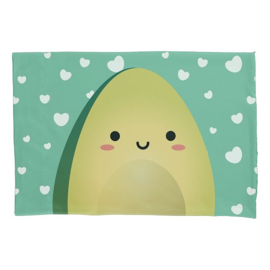 かわいいマッチングカップルおもしろいアボカド 枕カバー (正面)