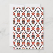 かわいいマトリョースカの巣作り人形のクリスマスカード カード (裏面)