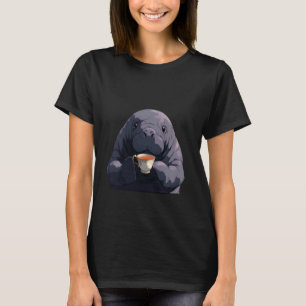 かわいいマナティーの紅茶ティータイム Mana-Tea Sea Cow Tシャツ