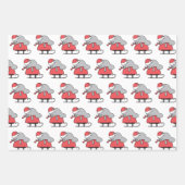 かわいいマナティークリスマス ラッピングペーパーシート (正面)