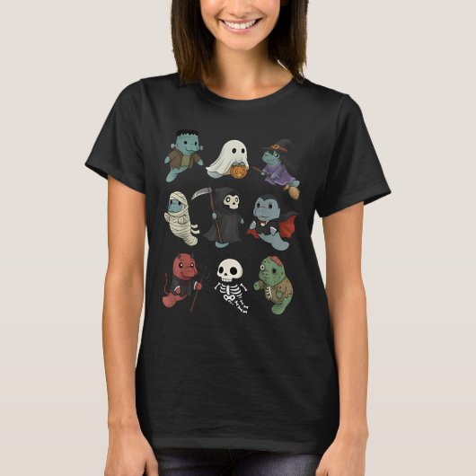 かわいいマナティー幽霊ゾンビウィッチハロウィンコスチューム Tシャツ (正面)