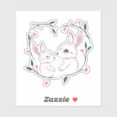 かわいいママうさぎと赤ちゃんとお花 シール (シート)