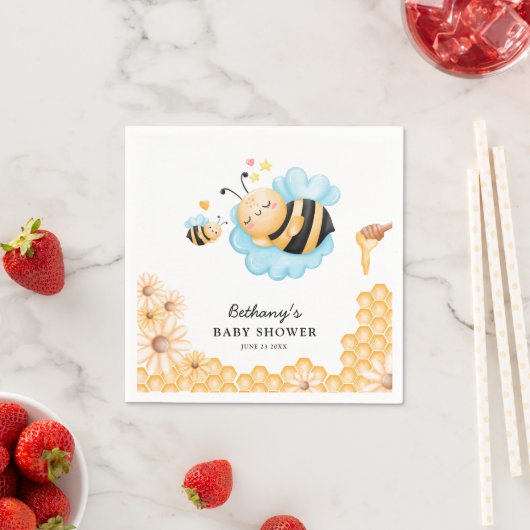 かわいいママとビー夏の赤ちゃんシャワー スタンダードカクテルナプキン (インサイチュ)