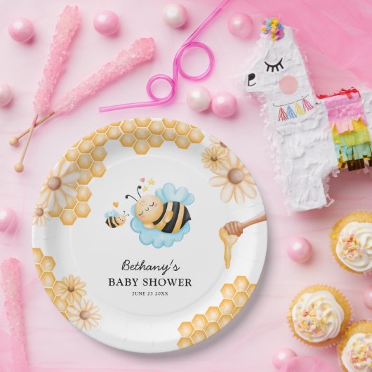 かわいいママとビー夏の赤ちゃんシャワー ペーパープレート (パーティー)