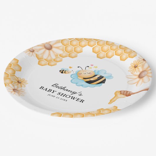 かわいいママとビー夏の赤ちゃんシャワー ペーパープレート (アングル)