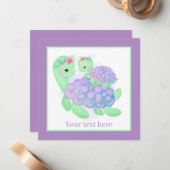 かわいいママとベビーのウミガメ ノートカード (正面/裏面インサイチュ)