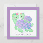 かわいいママとベビーのウミガメ ノートカード (正面)