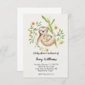 かわいいママとベビーのナマケモノ 招待状 (正面/裏面)