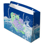 かわいいママとベビーウミガメ ラージペーパーバッグ (裏面アングル)